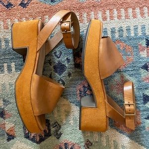 Seychelles Tan Platform Sandals